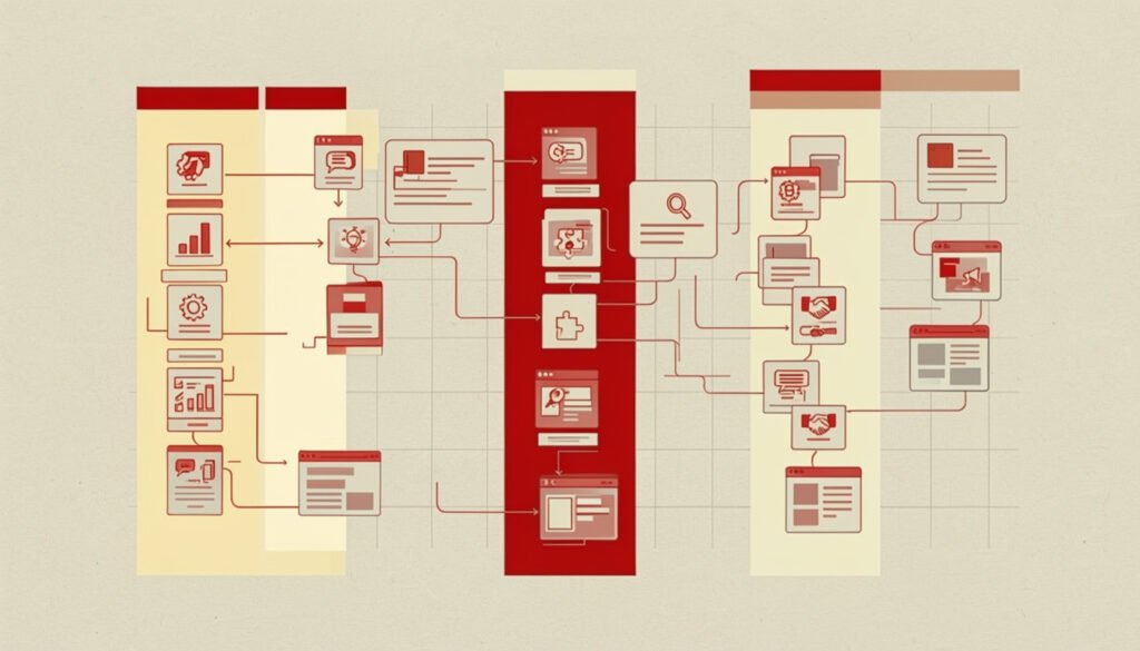 “A SaaS content roadmap connecting buyer questions to pages, owners and review points.” -amysbrew